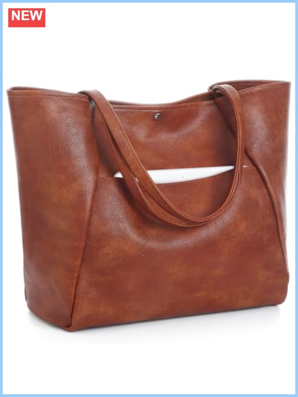 Large Vegan Leather Tote Bag Weekender Shoulder Bag